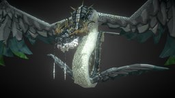 Gran Anfíptero Luz land, bird, full, complete, reptil, ground, earth, snake, ready, completed, feather, winged, aniamtion, free, monster, animated, dragon, rigged, light, amphiptera, winged-snake