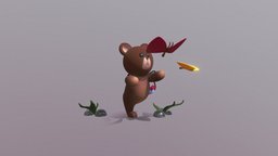 Teddy bear cute, runner, teddybear, butterflies, modeling, blender3d
