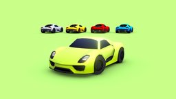 Cartoon Hypercar 2015 vehicles, toon, cute, lowpoly, racing