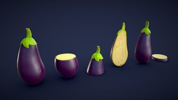 Stylized Eggplant plant, food, toon, plants, restaurant, egg, prop, unreal, cook, market, eat, supermarket, snack, farm, kitchen, cooking, farming, vegetable, vegetables, restaurante, foods, unrealengine, grocery, groceries, eggplant, emoji, auberge, metaverse, egg-shaped, vegies, aubergine, unity, cartoon, blender, lowpoly, download, gameready, grocery-store, noai, "uefn", "eggplant3dasset", "eggplants"