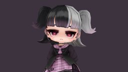 地雷系女子 lolita-3d-model, character, lowpoly, anime