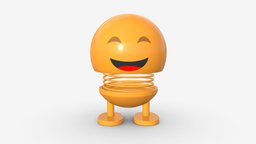 Car spring toy figure 01 smile happy object, automobile, symbol, cute, toy, playing, drive, fun, spring, panel, ride, auto, smile, emotion, 3d, vehicle, pbr, car, plastic, dashboar