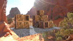 Wooden Cargo Crate crate, storage, wooden, cargo, box, tra, cargocrate, wood