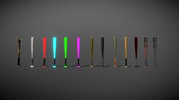 Baseball Bats Pack baseball, games, assets, spikes, bat, pack, asset, game