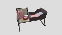furniture 13 AM244 Archmodel room, bed, bedroom, child, furniture, cradle
