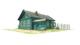 Izba Wooden House 2 wooden, country, russian, barn, russia, old, ukraine, izba, ukrainian, logcabin, lowpoly, building, gameready