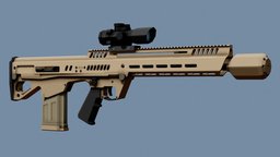 Low-Poly GD RM277 rifle, experimental, dynamics, general, trials, beretta, gd, polymer, caseless, weapon, low, poly, gun, concept, rm277