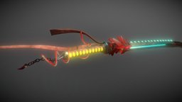CyberKatana from CyberNeon 2082: Chapter 2 (WIP) katana, substancepainter, substance, game, sword