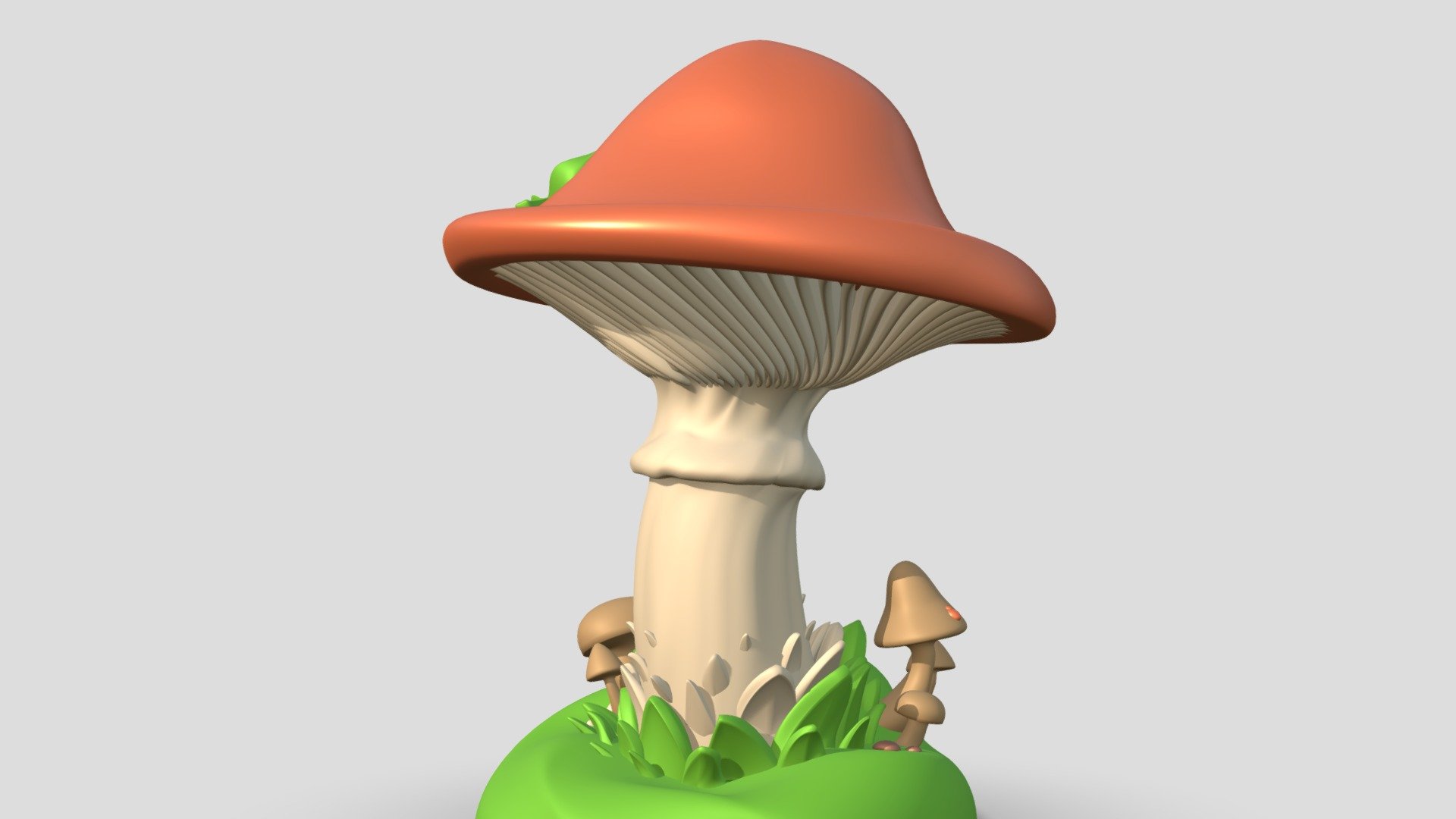 Highpoly sculpture of mushroom. Ready for 3d-print and to making forest. Size: 239 x 236 312 mm 3d model