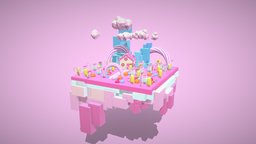 candy island island, candy, candycane, blender, gameasset, house, candyiskand