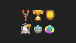 3D Icons (Set 1) games, icons, icon, ui, mobilegames, angrybirds, userinterface, gameart