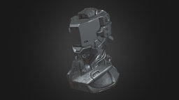 Mecha head sculpt, mecha, head, macine, zbrush