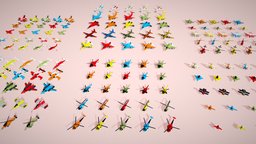 Low poly Air Vehicle Pack airplane, fighter, chopper, apache, aeroplane, glider, fighterjet, fighter-jet, fighter-aircraft, fighterplane, blender3dmodel, jetplane, aircarft, cargo-plane, air-vehicles, vintage-plane, low-poly, plane, helicopter, big-vehicle, vehicle-pack, scifi-jet