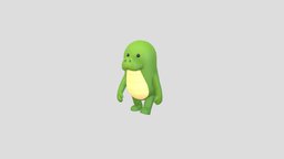 Rigged Crocodile Character green, cute, little, toy, crocodile, mascot, doll, wild, rig, setup, reptile, alligator, character, cartoon, animal, animation, rigged