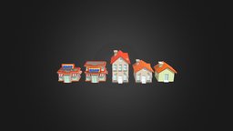 Cartoon House And Shop cartoon, house, shop