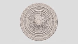 Classic Ceiling Medallion 33 kit, room, exterior, element, ceiling, architectural, ornament, molding, cornice, classic, medallion, gothic, bash, decor, corbel, details, rosette, classical, kitbash, finishes, pilaster, cartouche, acanthus, 3d, design, house, home, decoration, interior, temple
