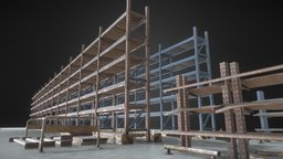 Rack pack storage, lod, shelf, rack, unreal, pack, store, party, vr, ar, aaa, engine, beam, game, low, industrial, bilet, uniti5