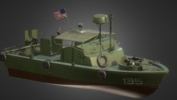 Patrol Boat River 31 Mk 2 (PBR) vietnam, m60, m2, pibber, mk18, riverboat, vehicle, pbr, military, 3dmodel, boat, patrol-boat