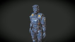 Destructible Robot humanoid, damaged, destructible, android, character, low-poly, game, pbr, lowpoly, robot, rigged