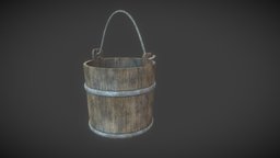 Wooden Bucket bucket, wooden, prop, medieval, unreal, fbx, video-games, unrealengine4, props-assets, lowpolymodel, fantasy-gameasset, props-game, substancepainter, substance, game, 3d, blender, lowpoly, model, gameasset, building, 3dmodel, fantasy, gameready, unrealengine5
