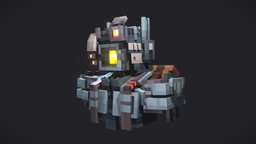 Robot Bust commander, mech, soldier, cyberpunk, metal, blockbench, lowpoly, voxel, futuristic, robot, pixelart, steel
