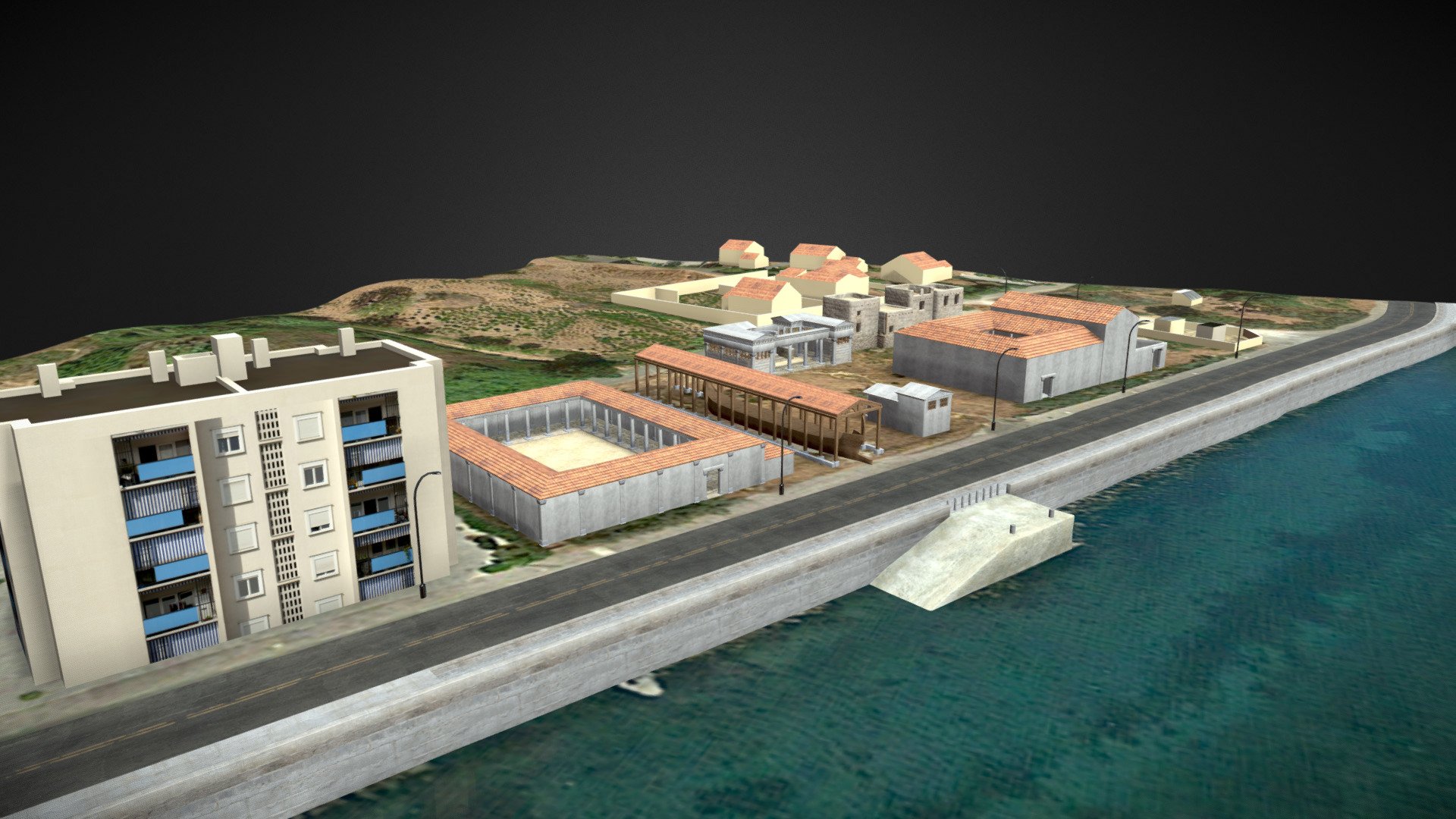 Today i'm glad to show you the last project I worked on this month of February with some Friends. 

Why ? 
Cause no, it's not a piece I plan whatever to sell, but It was about making a quick overview of a futur real project.

It was about an Archaeopark on the coast of the french riviera :) 

The project is expected to include several building like a Noreia (ship covered structure) a Palestre (Gymnase), A villa, some Houses, a  Bouleuterion and small Culte Area. 

As you maybe know, the region was largely colonize by people from ancient Greece, who founded either counters or strongholds like
Marseille (Massalia) - Hyères (Olbia) - Agde (Agathé Tyché) - Antibes (Antipolis), Nice (Nicaia) through the coast.

So it could be cool to see theses reconstructed one day !
Of course for the moment, I insist, this is just a first preview of what this could be. So, wait and see :) ! - Archeoparc project - 3D model by The Ancient Forge (Svein) (@svein) 3d model