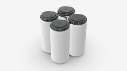 Standard Can Clip PAK Carrier Handle QuadPak drink, food, cap, can, carrier, cola, clip, mockup, beverage, beer, handle, soda, slim, metallic, ml, alcool, pak, 3d, pbr, ring