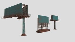street advertisement billboard with 4k pbr industry, billboard, bill, expression