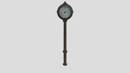street clock 48 AM24 clock, post, architectural, elements, street