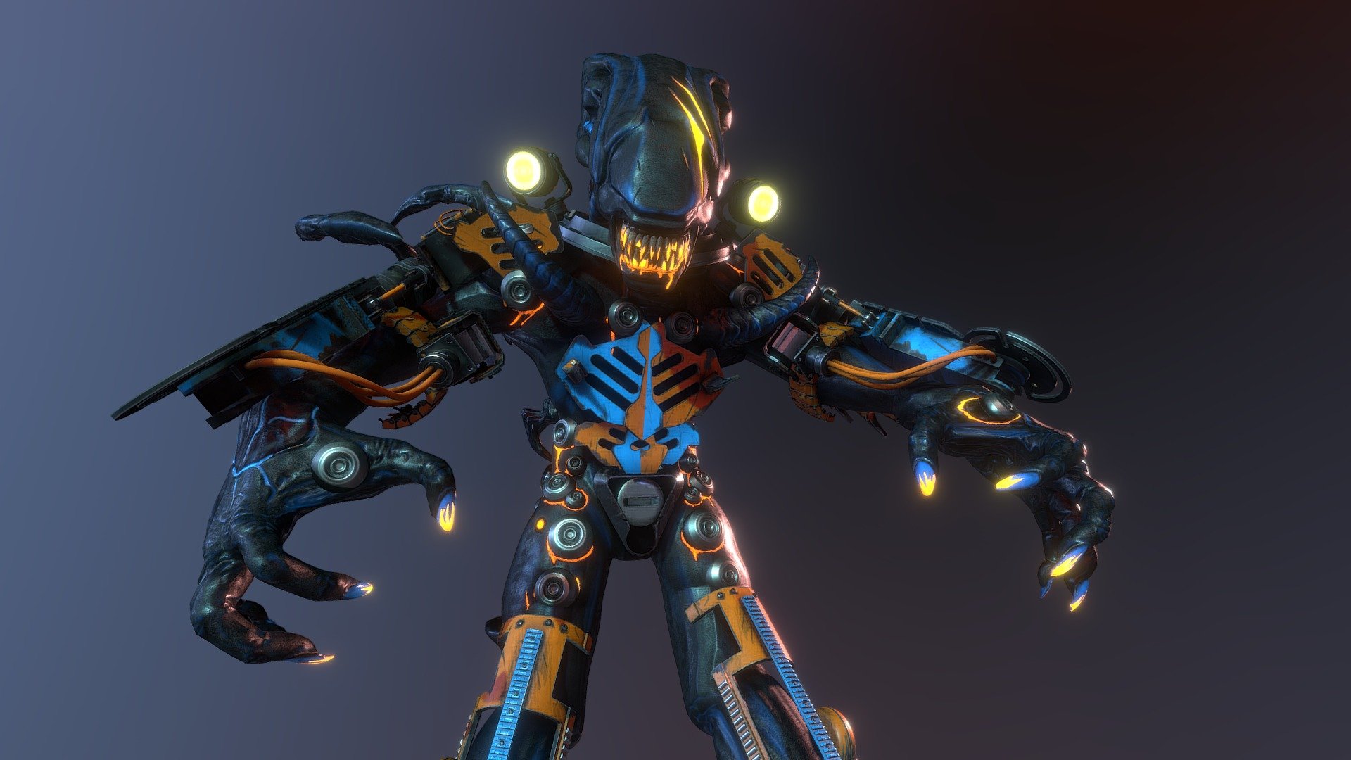Alien Xenomorphs have long since been captured and experimented on and used as biological weapons by the Weyland-Yutani Corporation. They are now used in competitive gladiatorial arena fights to the death as entertainment for the masses 3d model