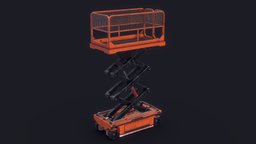 Scissor Freight Lift II lift, device, machinery, airport, used, machine, elevator, scissor, crane, freight, pbr, industrial