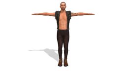 Cyberpunk leather, avatar, vest, boy, people, fashion, jacket, tattoo, hairless, boots, personaje, jeans, moda, clothed, denim, dealer, streetwear, hairstyle, manequin, leatherjacket, character, man, creature, clothing, rigged, guy