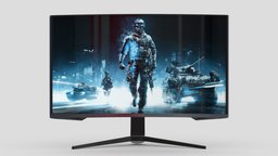 Samsung Odyssey G7 office, room, led, computer, device, mouse, gaming, curved, pc, generic, monitor, electronics, desktop, display, equipment, gamer, workspace, mice, game, 3d, home, gear, screen