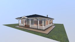 1 floor house _ Project " PR02_02_2020 " room, project, cottage, geometry, archicad, villa, textures, architect, architectural, sketch, residence, vr, , , virtualreality, game, 3d, pbr, lowpoly, model, house, home, space, wall, reay