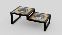 Pet Feeder drink, food, cat, wooden, product, dog, plate, kitty, bowl, pet, bone, accessories, dish, furniture, eating, eat, zoo, plat, decor, metal, water, feeder, dogfood, granule, feed, lifecycle, game, 3d, lowpoly, model, house, home, animal, wood, shop, industrial, gameready, dog-plate