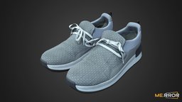 [Game-Ready] Gray Sneaker shoe, topology, fashion, ar, shoes, sneakers, shoescan, low-poly, photogrammetry, 3d, lowpoly, scan, 3dscan, gameasset, gameready, shoes3d, noai, botegaveneta