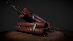 Dynamite Sticks western, dynamite, 3dsmax, weapons, pbr, substance-painter