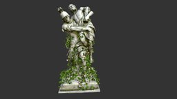 Statue 028 plant, plants, 3d-scan, rocks, vines, angel, cemetery, escultura, statue, estatua, stones, baroque, scupt, scupture, statues, fontana, realitycapture, architecture, photogrammetry, asset, stone, gameasset, free, rock