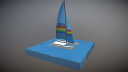 Hobie Cat sailboat, substancepainter, substance, hobiecat