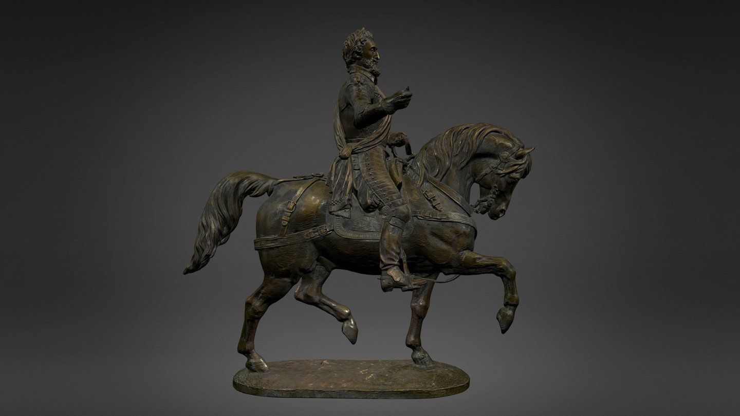 Henri IV à cheval

Alfred-Émilien de Nieuwerkerke

P89.6.1

DATE : 1843

bronze à patine brune

DIMENSIONS : Hauteur :56 cm Largeur : 56 cm Profondeur : 27 cm

Musée national du château de Pau

L'Agence Photo

This is a light 3D model for web display. To use the high quality model contact agence.photo@rmngp.fr

© Rmn-GrandPalais/Reproduction 3D Rmn-GP - Henri IV à cheval - 3D model by Rmn-Grand Palais (@francecollections) 3d model