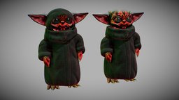 Darth Grogu cute, baby, luke, blaster, jedi, unreal, yoda, child, solo, han, boba, fett, saber, ahsoka, fbx, disney, mace, anakin, wars, darth, vader, engine, star, alien, maul, robe, obi, leia, mandalorian, mando, kenobi, wan, windu, vrchat, moff, blender, pbr, low, poly, "dark", "light", "beskar"