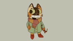 Cartoon cat cat, cute, 2d, 2dto3d, pinterest, cartoon-character, cartoon-cat, stylized-character, cartooncat, substancepainter, character, cartoon, zbrush, stylized, cute-cat, 2dcat, sylized-cat, 2d-cat