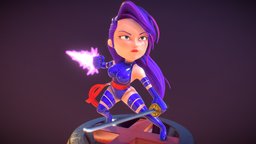 Mini Psylocke mini, xmen, marvel, ninja, miniature, mutant, tiny, x-men, psylocke, psi-blade, substancepainter, substance, cartoon