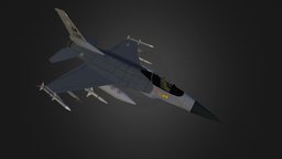 USAF F-16 Falcon airplane, military