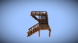 Cartoon Wooden Watch tower, 3dart, 3dcoat, 3dartist, cartoon, 3dsmax, wood, watch
