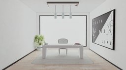 Modern Office office, scene, room, plant, modern, minimal, cute, white, assets, challenge, small, scenery, desk, prop, painting, desktop, baked, decorative, furniture, table, clean, vr, interiors, setup, decor, realistic, minimalist, simplistic, interiordesign, aesthetic, cozy, minimalism, baked-lighting, baked-textures, architecture, lighting, chair, design, house, "home", "decoration", "space"