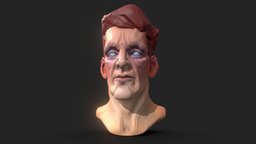 Old Man Stylized Sketch obj, polypaint, old, bust, man, zbrush, stylized, sculpture, noai