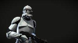 Clone Trooper Phase 2 Standard rifle, trooper, armor, white, bad, empire, soldier, standard, legion, clone, infantry, shiny, wars, star, republic, sith, galactic, obiwan, episode, 501st, obi-wan, revenge-of-the-sith, obi-wan-kenobi, episode3, pbr-game-ready, obiwankenobi, weapon, character, lowpoly, scifi, military, obi-wan-starwars, obi-wan-clone-wars, batch
