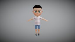 Daniel kid, boy, disney, toonish, character, lowpoly