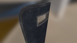 Riot Shield police, with, equipment, ready, protection, hole, riot, squardron, squard, glass, game, 3d, low, poly, model, shield